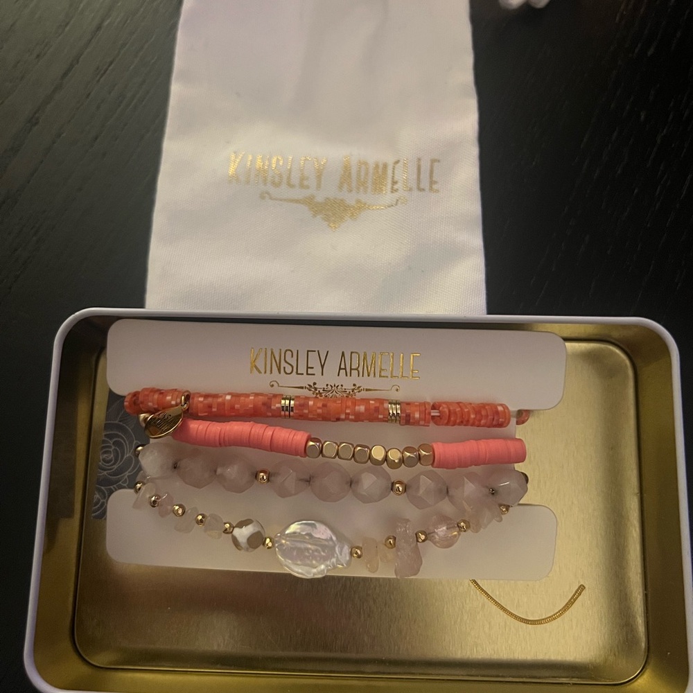 Kinsley Armelle Pink and Gold Bracelet Set
